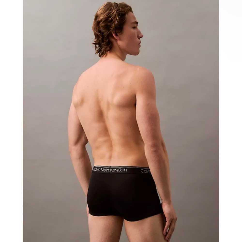 Calvin Klein Black Low Rise Silky Microfiber Stretch Underwear Trunks Size Small - Picture 6 of 11